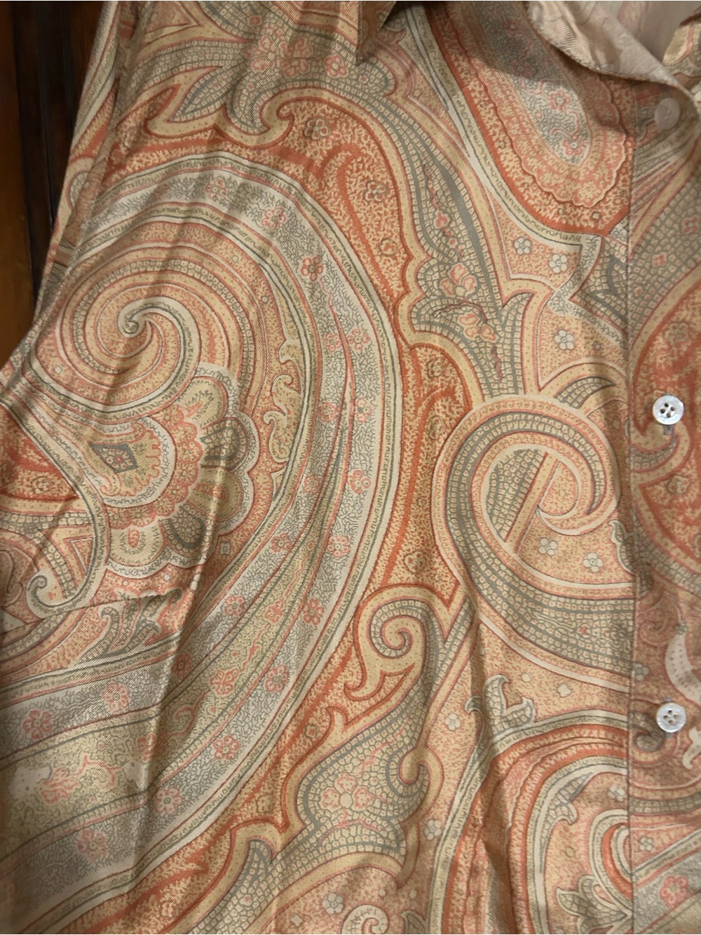 Lauren Ralph Lauren 100% Silk Paisley Button Up Blouse 20W - Picture 8 of 9